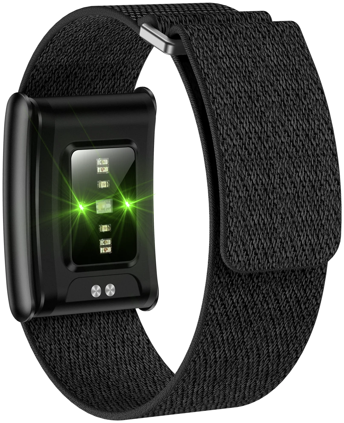 Underside of the JiVa Band showing the optical heart sensor