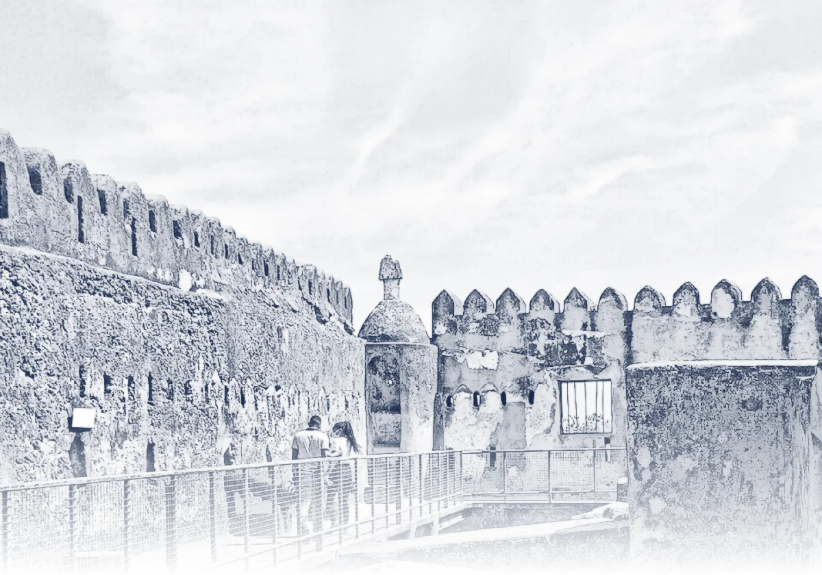 Sketch of the battlements of Fort Jesus, Mombasa